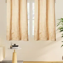 Home Centre 2 Pcs Beige Ethnic Motifs Window Curtain-image-94