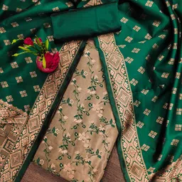 SHADOW & SAINING Jacquard Silk Unstitched Dress Material-image-54