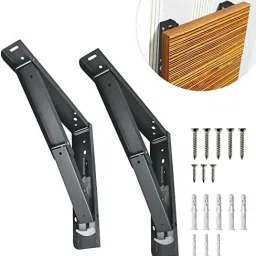 12 " Foldable Mild Steel Brackets for fold Down Table(Color - Grey) ( 280 mm) 30.5 cm Shelf Bracket-18