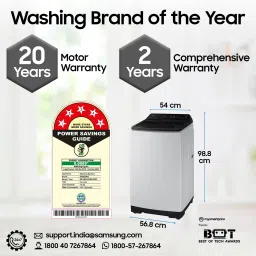 samsung 7 kg 5 star, Ecobubble, Super Speed, Digital Inverter, Fully Automatic Top Load Grey image 5