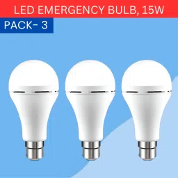 15W Rechargeable Inverter LED Bulb with Upto 4H.Power Cut Lighting Pack of_3Y362 4 hrs Bulb Emergency Light-picture-22