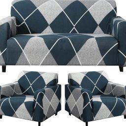 Polyester Abstract 3+1+1 Seater Sofa Cover-picture-20
