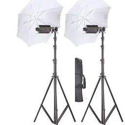 WON Pair Porta Umbrella Video Light for Video Photography Portable Studio Kit (9Ft) White Reflector Umbrella-39