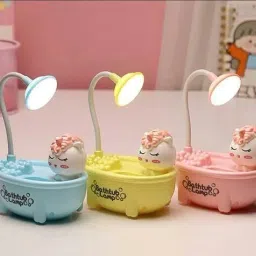 3-in-1 Rechargeable Bathtub Desk Lamp with Pen Holder & Sharpener Study Lamp-4