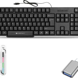 Mophonics Wired K20 Keyboard, C-OTG, and Cable Protector (Set of 3) Combo Set-18