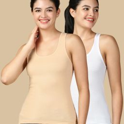 Women White, Beige Tank Top/Vest-image-66