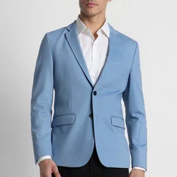 peter england Men Self Design Single Breasted Casual Blazer-picture-40