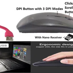 ANJO Keyboard-Wireless Mouse-Pad-3.0 USB Hub-Cleaner-OTG 2 in 1-Ext Cable 1.5m-LED Combo Set image 3