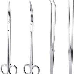 Straight & Curved Scissors, Substrate Spatula, Straight & Bent Tweezers Aquarium Tool-image-25