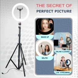 airtech Big Led Ring Light 10" With 7 Feet Tripod Stand For Reels, Photoshoot, You tube Monopod, Tripod-23