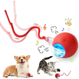 Cat Toys for Indoor Cats Smart Silicone Rolling Ball with Tail,Bird Sound Silicone Rubber Toy For Cat-image-57