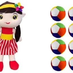 Soft mini Balls(8) with Beautiful Sofia doll combo for your kids- 16 mm-image-50