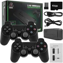 Inquisitive HDMI Output 2.4GHz M8 4K Stick 20000+ Classic Retro Game 64 GB 15 Emulators 64 GB with 15 Emulators, Super Mario, Crash, GTA, Zelda, Sonic, Donkey Kong, Street Fighter-10