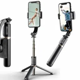 EVAAENTERPRISES SELFIE GIMBAL Q08 (Stunning Black Color, 3-Axis Stabilization) 3 Axis Gimbal for Mobile, Camera image 5