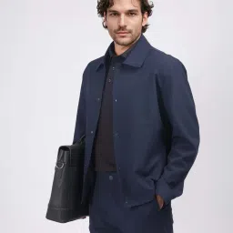 Men Solid Casual Jacket-image-2