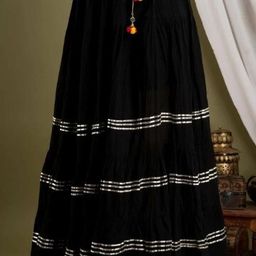 houseofcommon Women Striped Pencil Black Skirt-picture-10