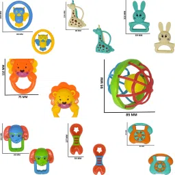 kovea Set of 8 Pcs with Lion Various Exciting Toys for New Born Baby & Infants Rattle Rattle image 5