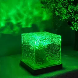 melbon Acrylic Crystal Desk Lamp?Control Switch & USB Charging?Dynamic Table Lamp Table Lamp image 5