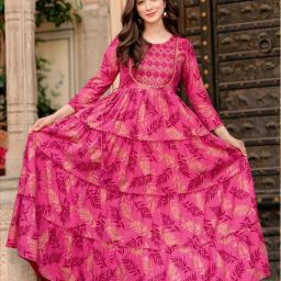 Embroidered Viscose Rayon Stitched Anarkali Gown-image-66