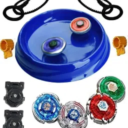 4 In 1 Metal Toy Set With Stadium & 2 Launchers 4 Blade Spinning Toys-4