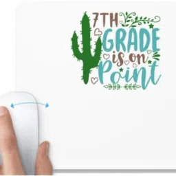 UDNAG White Mousepad 'Teacher Student | 7th grade is on point' for Computer / PC / Laptop [230 x 200 x 5mm] Non Slip Base Mousepad-image-86