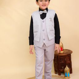 Boys 3 Piece Solid Suit-image-2