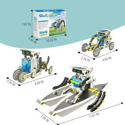 zuuluzrs 13 in 1 Solar Power Robots Creation Toy, Educational Experiment DIY Robotics Kit image 3