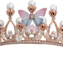 Emergity Crystal Tiara Crown, Pearl Crown for Princess Costumes Hair Band-image-18