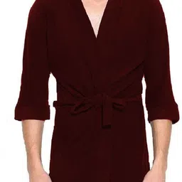 elevanto Mahroon Free Size Bath Robe-picture-3