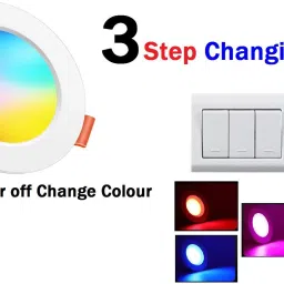 vedrid 3 in 1 Colour Led Down Light (pack of 6) Recessed Ceiling Lamp image 2