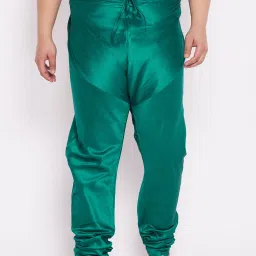 Vastramay Plus Men's Bottle Green Silk Blend Pyjama Men Pyjama-image-26