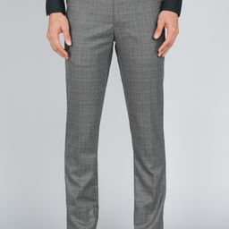 peter england Men Regular Fit Grey Cotton Blend Trousers-picture-18