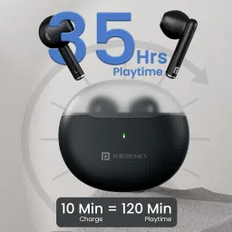 portronics Twins S20 In Ear TWS Earbuds With 35 Hour Playtime,Touch Control,Low Latency Bluetooth Headset image 2