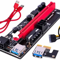 Xsentuals PCIe Riser Adapter Card VER009S / 009S Black & Gold 16x to 1x 60cm USB 3.0 Extension Cable - GPU Riser Adapter - Mining Bitcoin, Ethereum ETH Zcash ZEC Monero XMR GDDR4 16 GB NVIDIA Chipset 64 bit 120 MHz Graphics Card-7