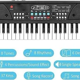 bantas 1 pcs piano keyboard toy with dc power option, recording and mic for kids image 3