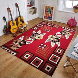 acarpet Red, Black, Beige Acrylic Carpet-picture-2