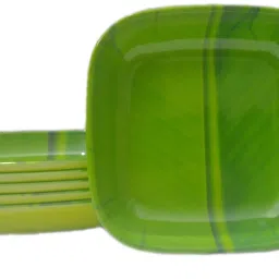 Kela Patta Banana Leaf Round Half Round Plate Ice Cream Starters Serving Melamine Half Plate for All Occasions Ceramic Dessert Plate ( 8 Inch) Half Plate-20