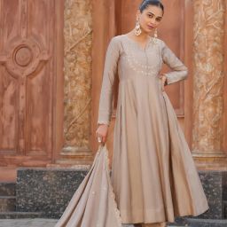 Embroidered Anarkali Kurta, Bottom & Dupatta Set-picture-13