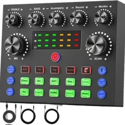 V8S Sound Card Portable Sound Mixer Audio Interface for Studio Recording Youtube Digital Sound Mixer-image-10