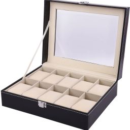 Faux Leather Watch Case,Watch Storage Box - 10 Slots Watch Box-image-41