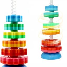 Rainbow Spinning Stacking Toys Tower for Kids & Toddlers-image-63