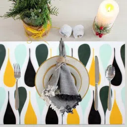 luxe home international Magic Drop (18x12) Multicolor Rubber (Set of 5) Table Linen Set-picture-13