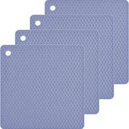 Silicone Trivet Mat Hot Pads for Kitchen,Trivets for Hot Pots and Pans,Blue 4 Square Trivet-23