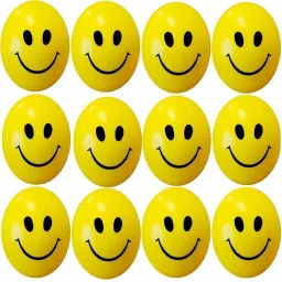 12 PCS Smiley Ball OR Smiley Squeeze Ball OR Soft Stress Relief Ball (Yellow)- 3.5 cm-picture-38