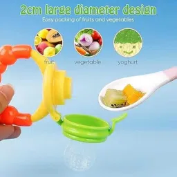 reyansh kifayati store 1pc BPA-Free Silicone Food Nibbler for Fruit and Veggie with Rattle Handle Feeder image 2