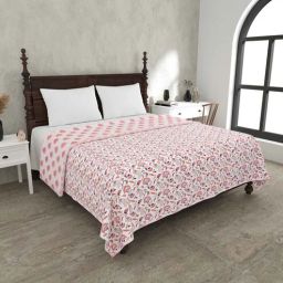 jaipur fabric Peach Cotton Traditional 200 GSM Double Bed Dohar-picture-22