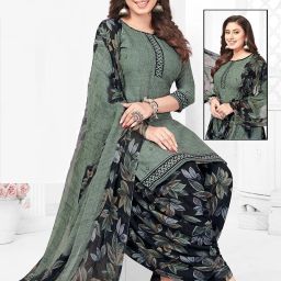 Unstitched Crepe Salwar Suit Material Printed-image-54