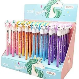 Pack of 12 Designer Cute Unicorn Pencils Non Sharpening Colorful Printed Body Unicorn Theme Pencils for Kids Girls School Office Work Birthday Party Return Gift Pencil-11