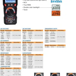 hty HTC DM-98 with True RMS/Autorange/Dual Display,Double Colour Digital Multimeter image 4