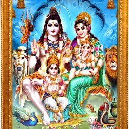 Shiv parivar photo frame with laminated sheet . size [ 5x7 inch ] Religious Frame-image-70